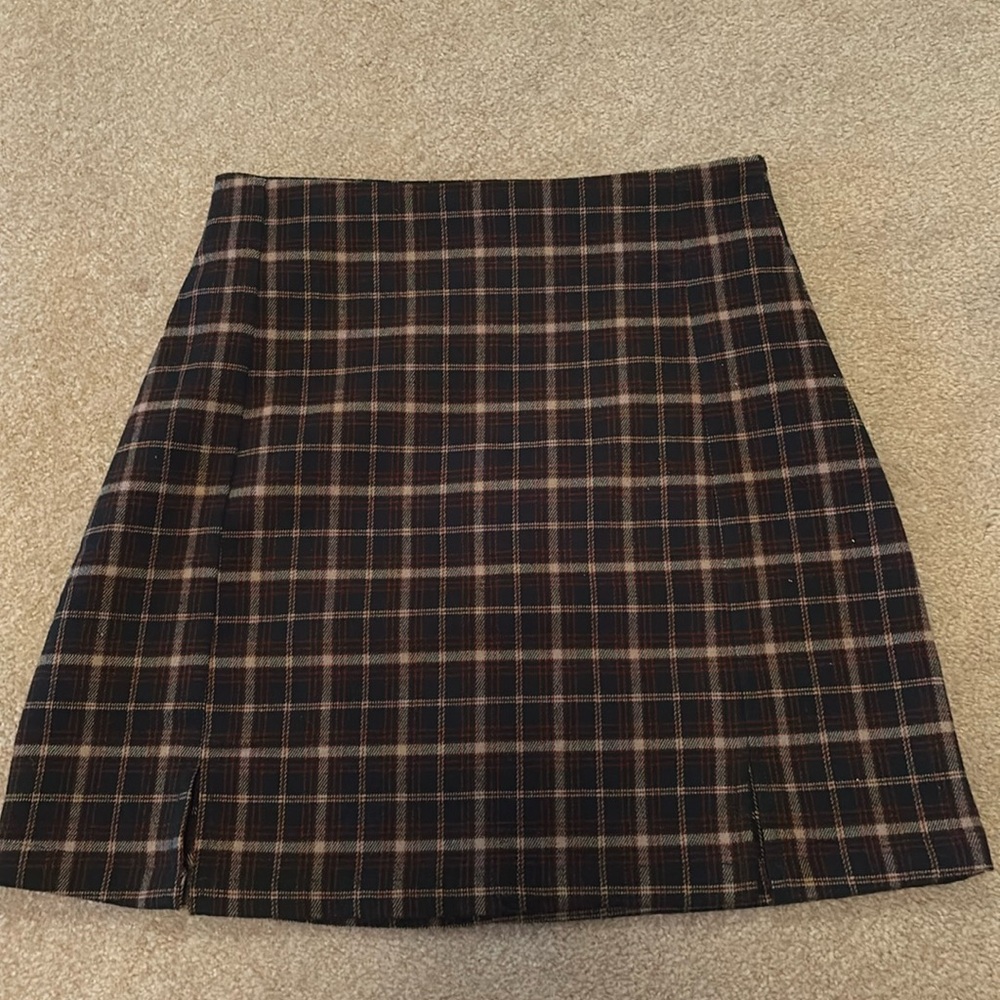 Brandy Melville autumnal plaid skirt